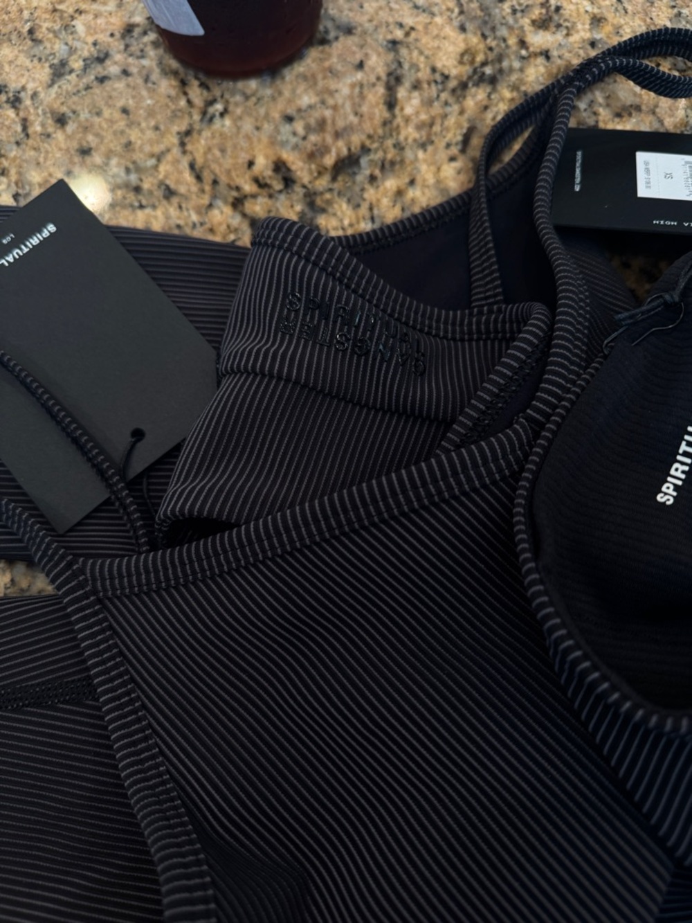 NWT Spiritual Gangster Matching SET - Auralight Legging + Aria Bra -Ribbed Black - Picture 13 of 16